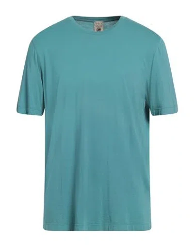 H953 Man T-shirt Turquoise Size 44 Cotton, Modal In Blue