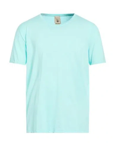 H953 Man T-shirt Turquoise Size 44 Cotton In Blue