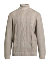 H953 Man Turtleneck Beige Size 44 Merino Wool In Neutral