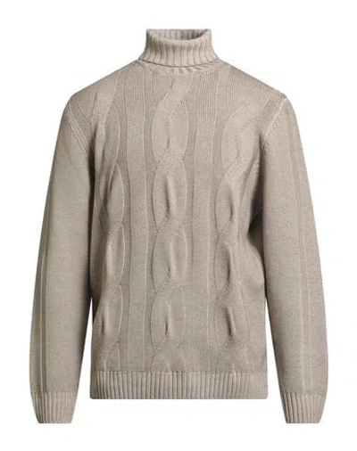 H953 Man Turtleneck Beige Size 44 Merino Wool In Neutral