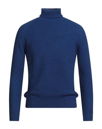 H953 Man Turtleneck Blue Size 38 Merino Wool
