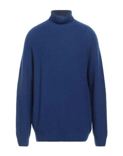 H953 Man Turtleneck Blue Size 44 Merino Wool