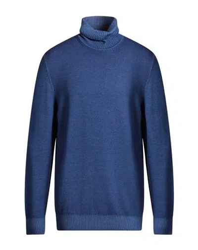 H953 Man Turtleneck Blue Size 46 Merino Wool