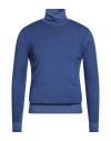 H953 Man Turtleneck Blue Size 46 Merino Wool