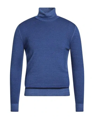 H953 Man Turtleneck Blue Size 46 Merino Wool