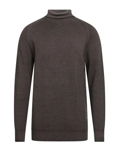 H953 Man Turtleneck Brown Size 42 Merino Wool