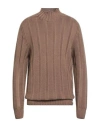 H953 Man Turtleneck Camel Size 44 Merino Wool