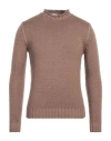 H953 Man Turtleneck Camel Size 44 Merino Wool In Beige