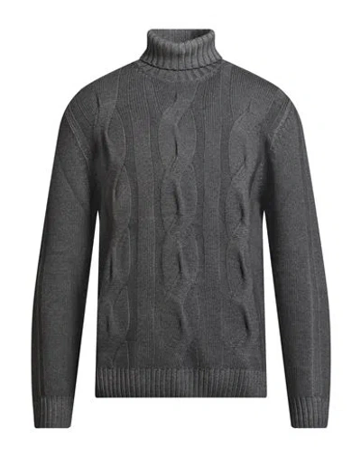 H953 Man Turtleneck Charcoal Size 44 Merino Wool In Gray