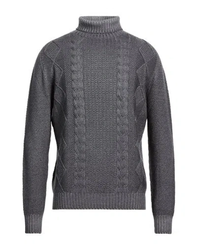 H953 Man Turtleneck Charcoal Size 44 Merino Wool In Gray