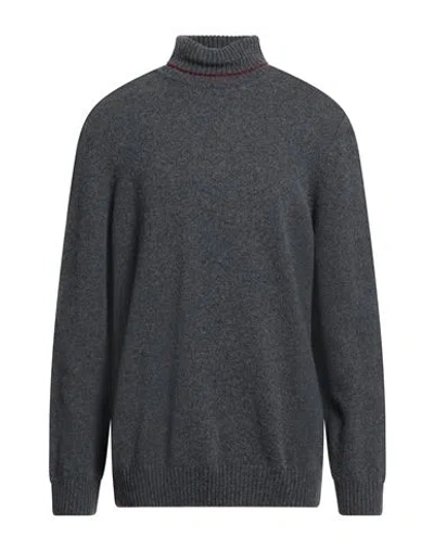 H953 Man Turtleneck Charcoal Size 48 Merino Wool In Gray