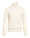 H953 Man Turtleneck Cream Size 40 Merino Wool In White