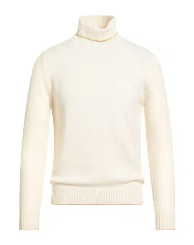 H953 Man Turtleneck Cream Size 40 Merino Wool In White