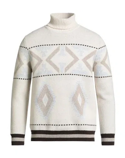 H953 MAN TURTLENECK CREAM SIZE 40 SUPER 130S WOOL, CASHMERE
