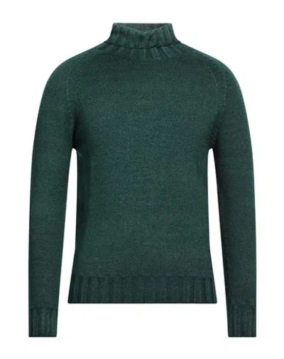 H953 Man Turtleneck Dark Green Size 38 Merino Wool