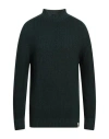 H953 Man Turtleneck Dark Green Size 42 Merino Wool In Black