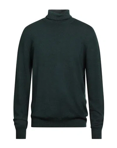H953 Man Turtleneck Dark Green Size 46 Merino Wool