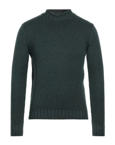H953 Man Turtleneck Green Size 44 Merino Wool In Green