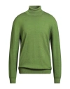 H953 Man Turtleneck Green Size 44 Merino Wool