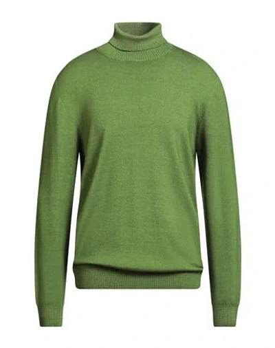 H953 Man Turtleneck Green Size 44 Merino Wool