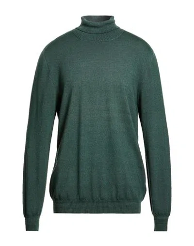 H953 Man Turtleneck Green Size 44 Merino Wool