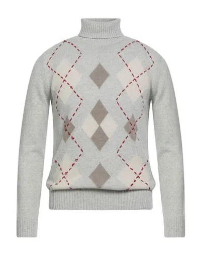 H953 Man Turtleneck Grey Size 40 Super 130s Wool, Cashmere In Gray