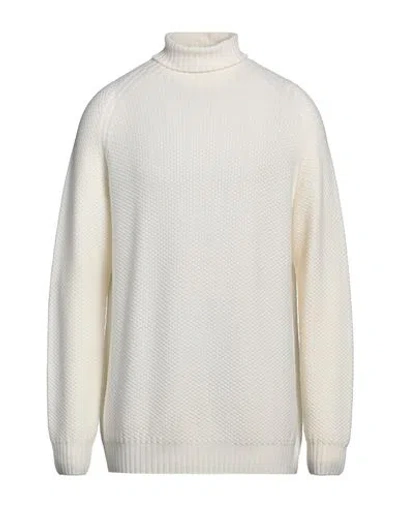 H953 Man Turtleneck Ivory Size 44 Merino Wool In White