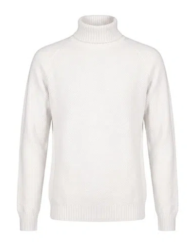 H953 Man Turtleneck Ivory Size 46 Merino Wool In White