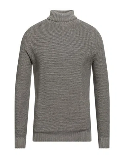 H953 Man Turtleneck Khaki Size 38 Merino Wool In Gray