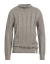 H953 Man Turtleneck Khaki Size 42 Merino Wool