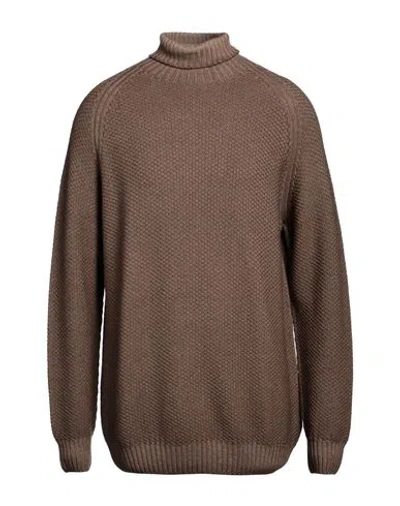 H953 Man Turtleneck Khaki Size 44 Merino Wool