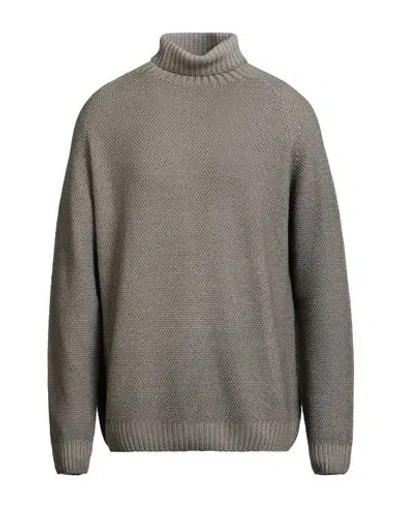 H953 Man Turtleneck Khaki Size 44 Merino Wool In Brown