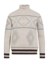 H953 Man Turtleneck Light Grey Size 40 Merino Wool In Multi