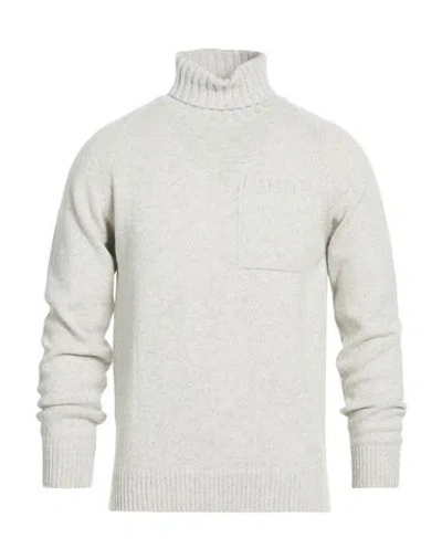 H953 Man Turtleneck Light Grey Size 40 Super 130s Wool, Cashmere In Gray