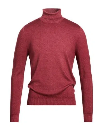 H953 Man Turtleneck Magenta Size 40 Merino Wool In Purple