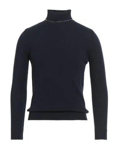 H953 Man Turtleneck Midnight Blue Size 36 Merino Wool
