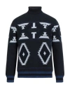 H953 Man Turtleneck Midnight Blue Size 42 Super 130s Wool, Cashmere In Black