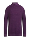 H953 Man Turtleneck Purple Size 44 Merino Wool In Purple