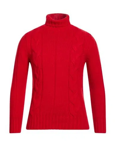 H953 Man Turtleneck Red Size 38 Merino Wool, Cashmere In Multi