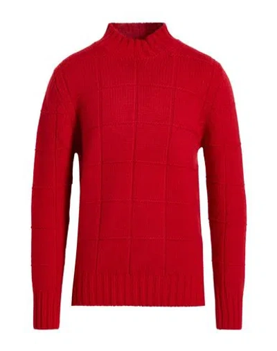 H953 Man Turtleneck Red Size 42 Merino Wool