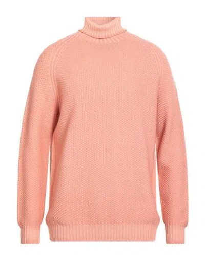 H953 Man Turtleneck Salmon Pink Size 40 Merino Wool In Orange