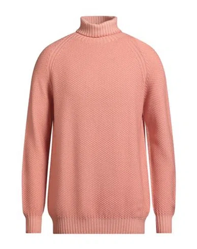 H953 Man Turtleneck Salmon Pink Size 42 Merino Wool