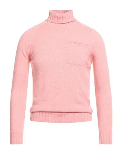 H953 Man Turtleneck Salmon Pink Size 44 Merino Wool, Cashmere