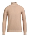 H953 Man Turtleneck Sand Size 36 Merino Wool In Neutral