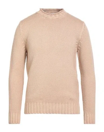 H953 Man Turtleneck Sand Size 38 Merino Wool In Nude