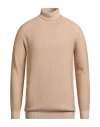 H953 Man Turtleneck Sand Size 36 Merino Wool In Brown