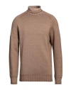 H953 Man Turtleneck Sand Size 42 Merino Wool In Beige