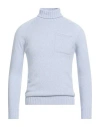 H953 Man Turtleneck Sky Blue Size 36 Merino Wool, Cashmere