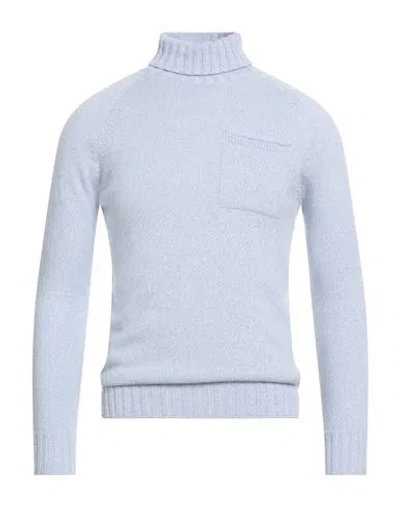 H953 Man Turtleneck Sky Blue Size 36 Merino Wool, Cashmere