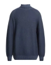 H953 Man Turtleneck Lead Size 46 Merino Wool In Blue